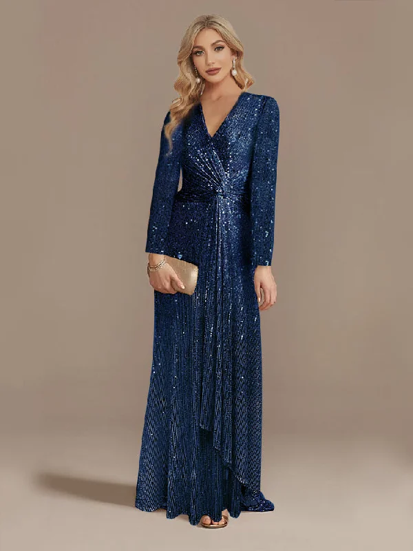 Long Sleeve Sparkling Formal Dress Sale