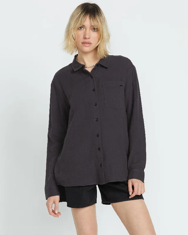 Lived in Lounge Button Up Long Sleeve - Vintage Black