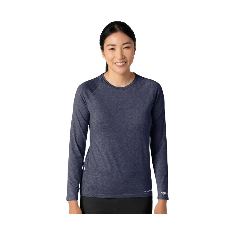 Carhartt Women's Force Performance Long Sleeve Scrub Tee - Navy Heather