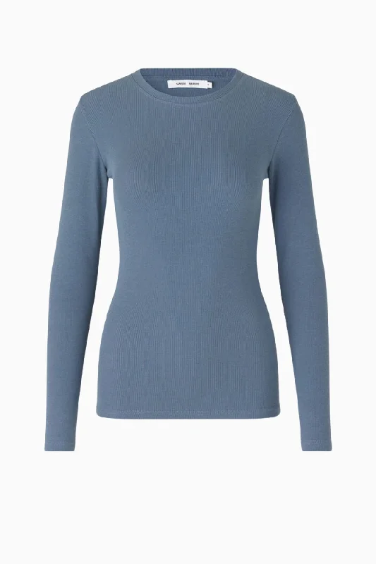 Samsøe Samsøe Alexa Long Sleeve T-Shirt - China Blue