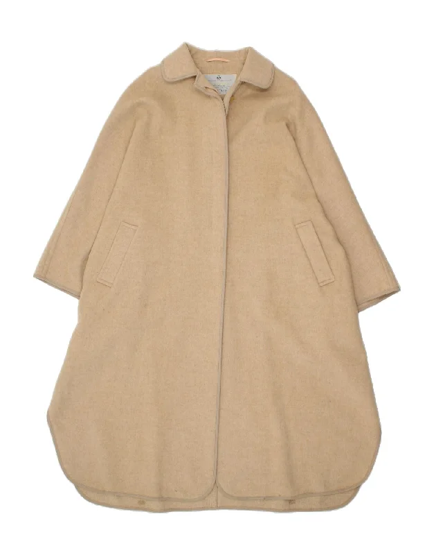 AQUASCUTUM Womens Poncho Coat One Size Beige Wool