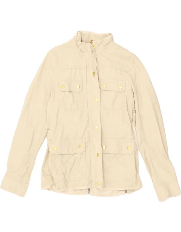 J. CREW Womens Utility Jacket UK 10 Small Off White Cotton