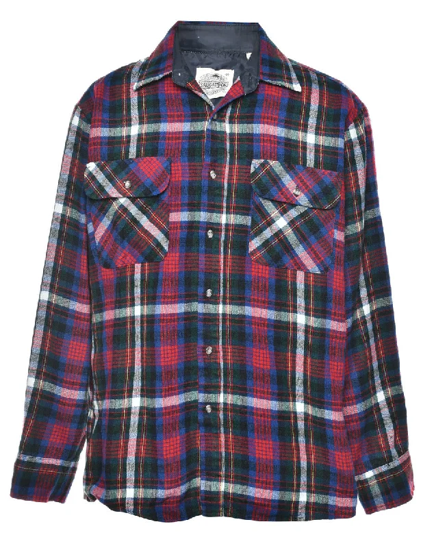 Long-Sleeved Multi-Colour Checked Shirt - M