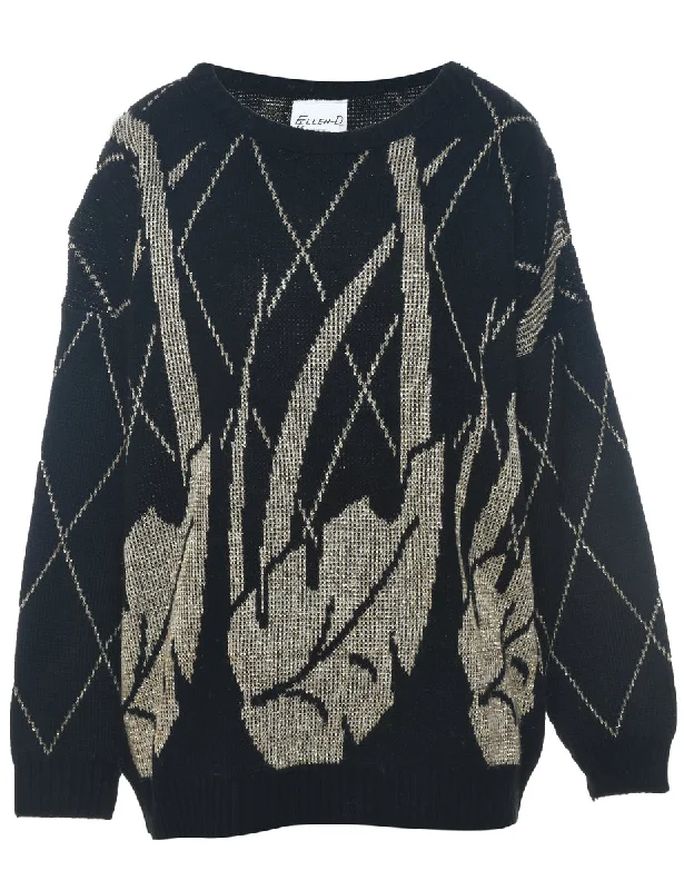 Lurex Thread Pattern Jumper - L