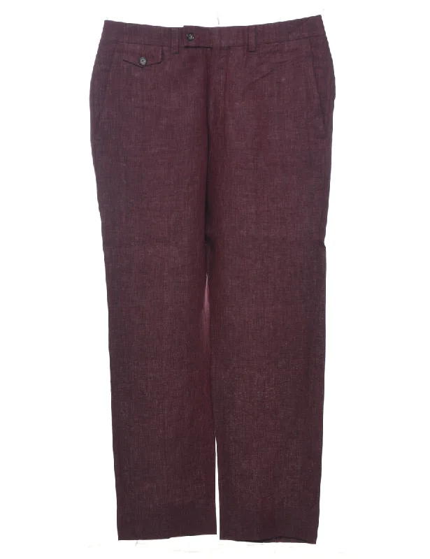 Maroon Casual Trousers - W34 L31