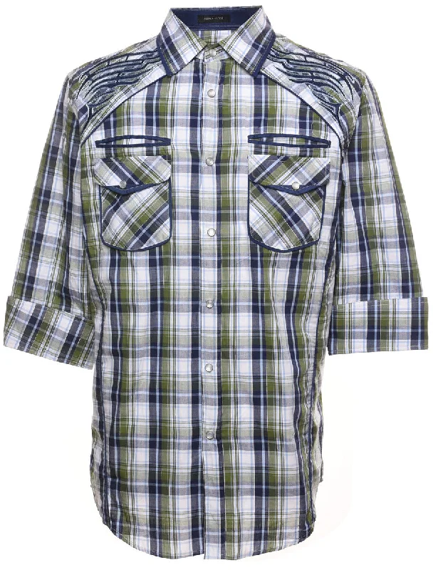 Multi-Colour Checked Western Shirt - S