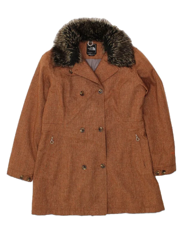 THE NORTH FACE Womens Double Breasted Coat UK 18 XL Brown Polyester