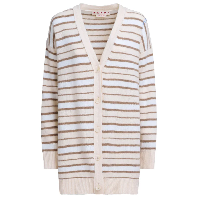 Stripe Cashmere Cardigan