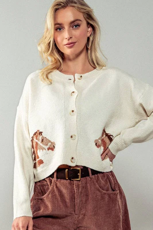 Equestrian Dream Cardigan - Cream