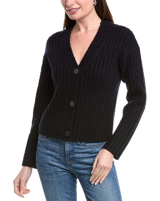 Vince Chunky Rib Wool & Cashmere-Blend Cardigan